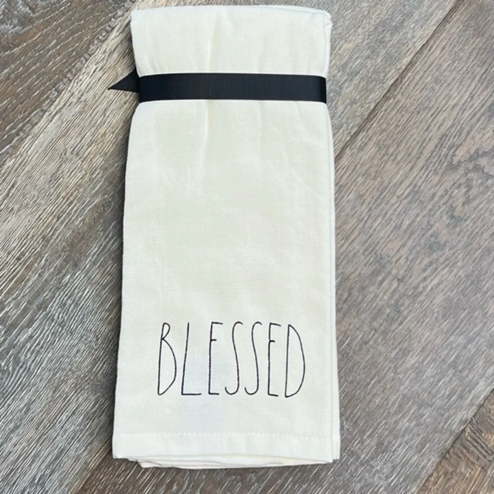 Rae Dunn - 4/$98 - Family/Blessed’ Dish towels (2). NWT *Last One!